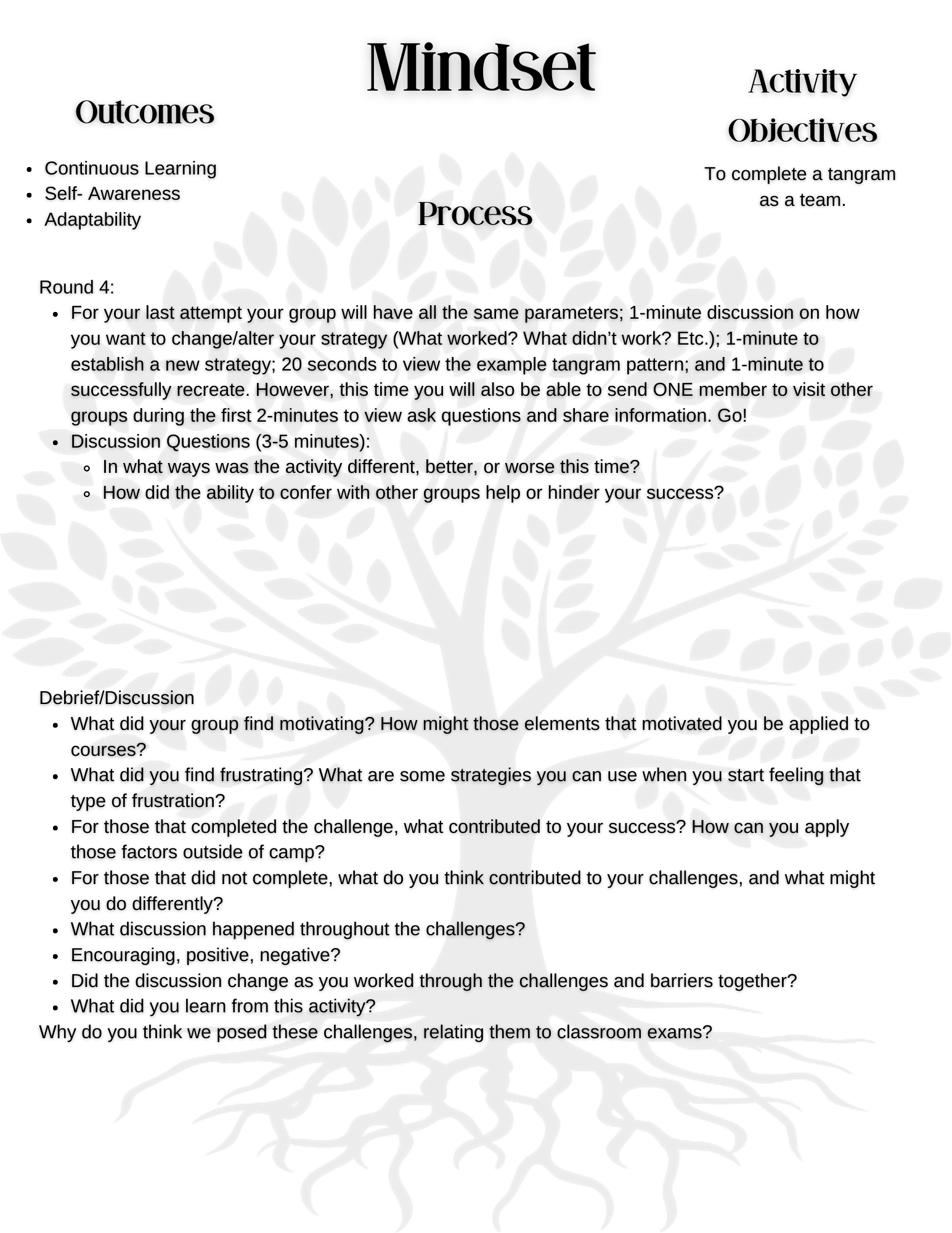 Activity Basics 2 Leader N U Students